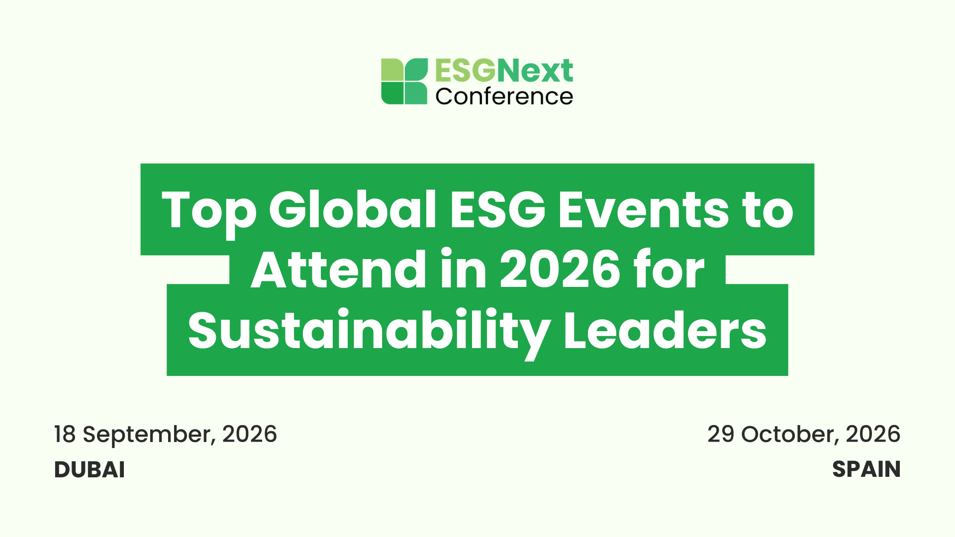 Top Global ESG Events to Attend in 2026 for Sustainability Leaders