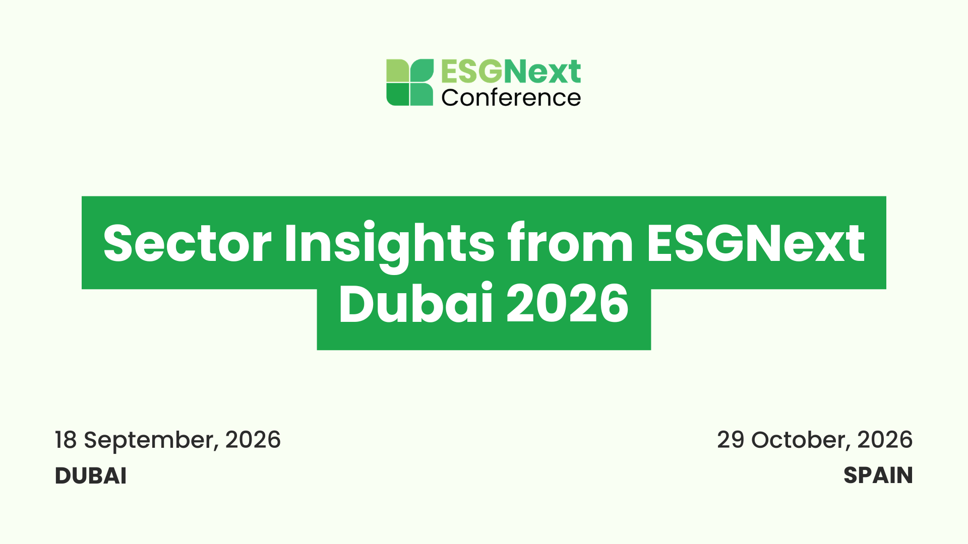 Sector Insights from ESGNext Dubai 2026