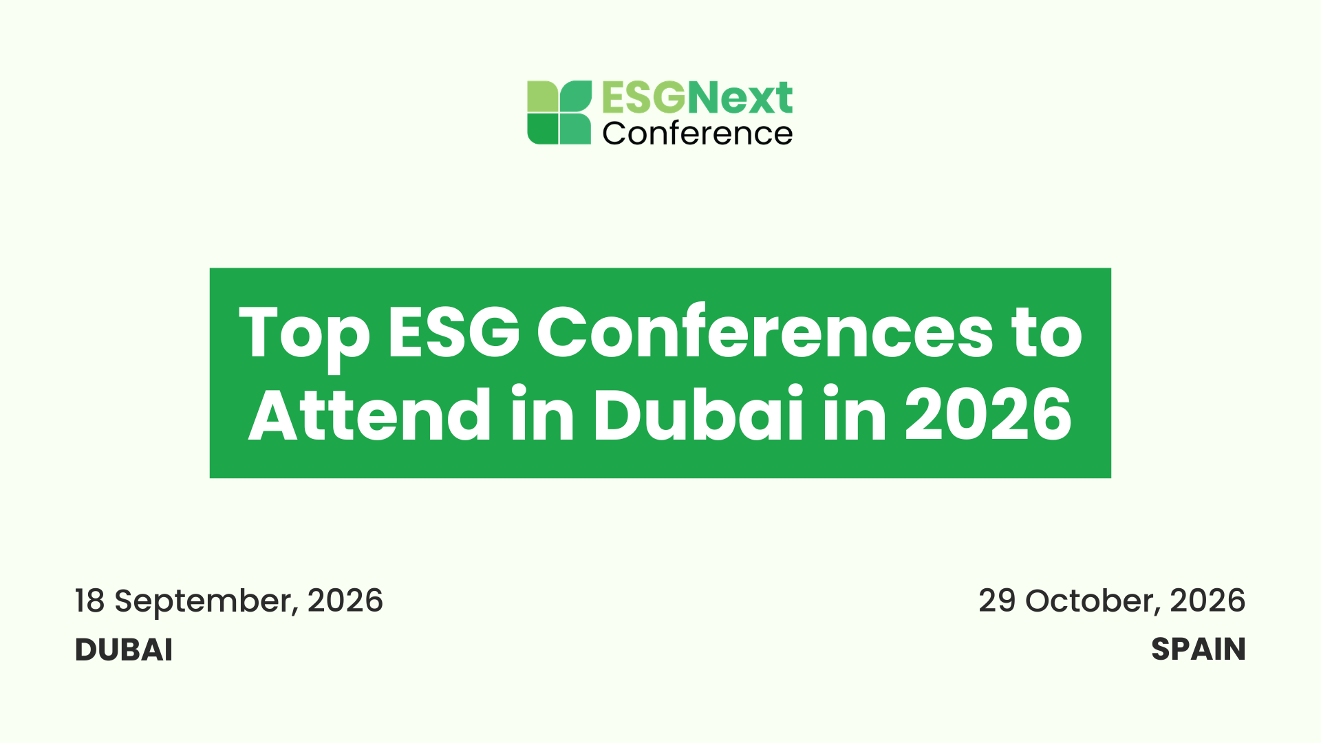 Top ESG Conferences to Attend in Dubai in 2026