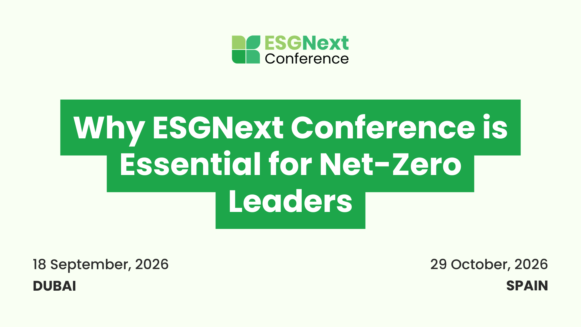 Why ESGNext Conference is Essential for Net-Zero Leaders